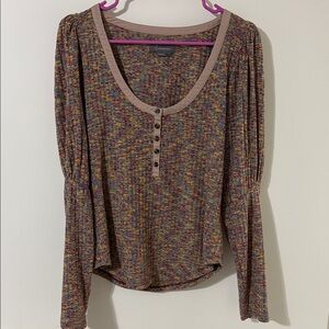 Anthropologie Multicolor Scoop Neck Blouse
